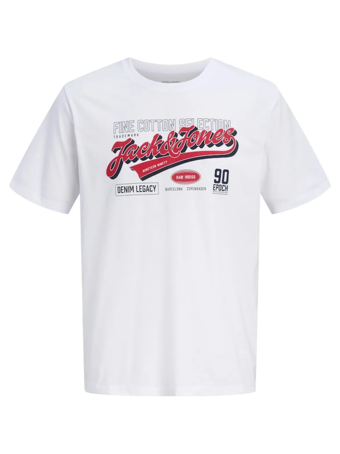 Jack and Jones miesten T-paita Logo Tee O-neck, valkoinen