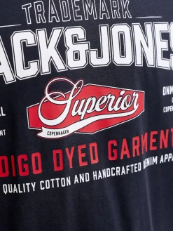 Jack and Jones miesten T-paita Logo Tee O-neck, Navy Blazer