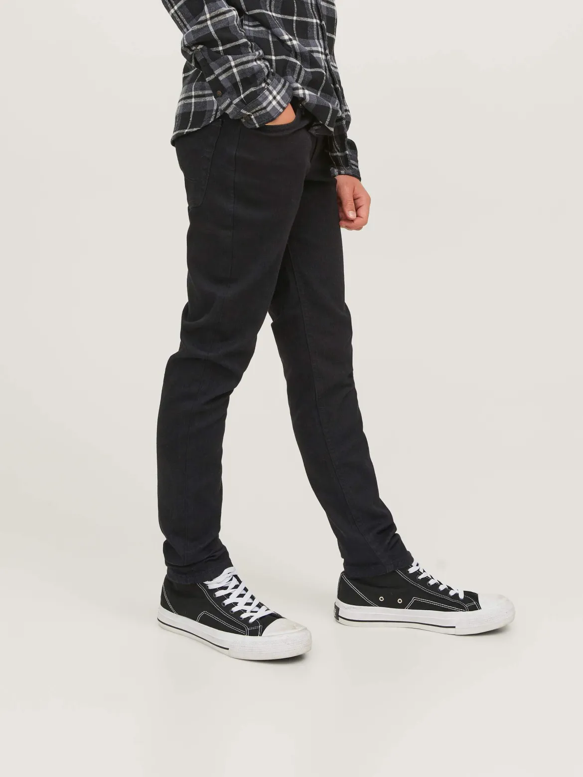 JACK&JONES JUNIOR Farkut, JJIGLENN JJORIGINAL MF072 Musta
