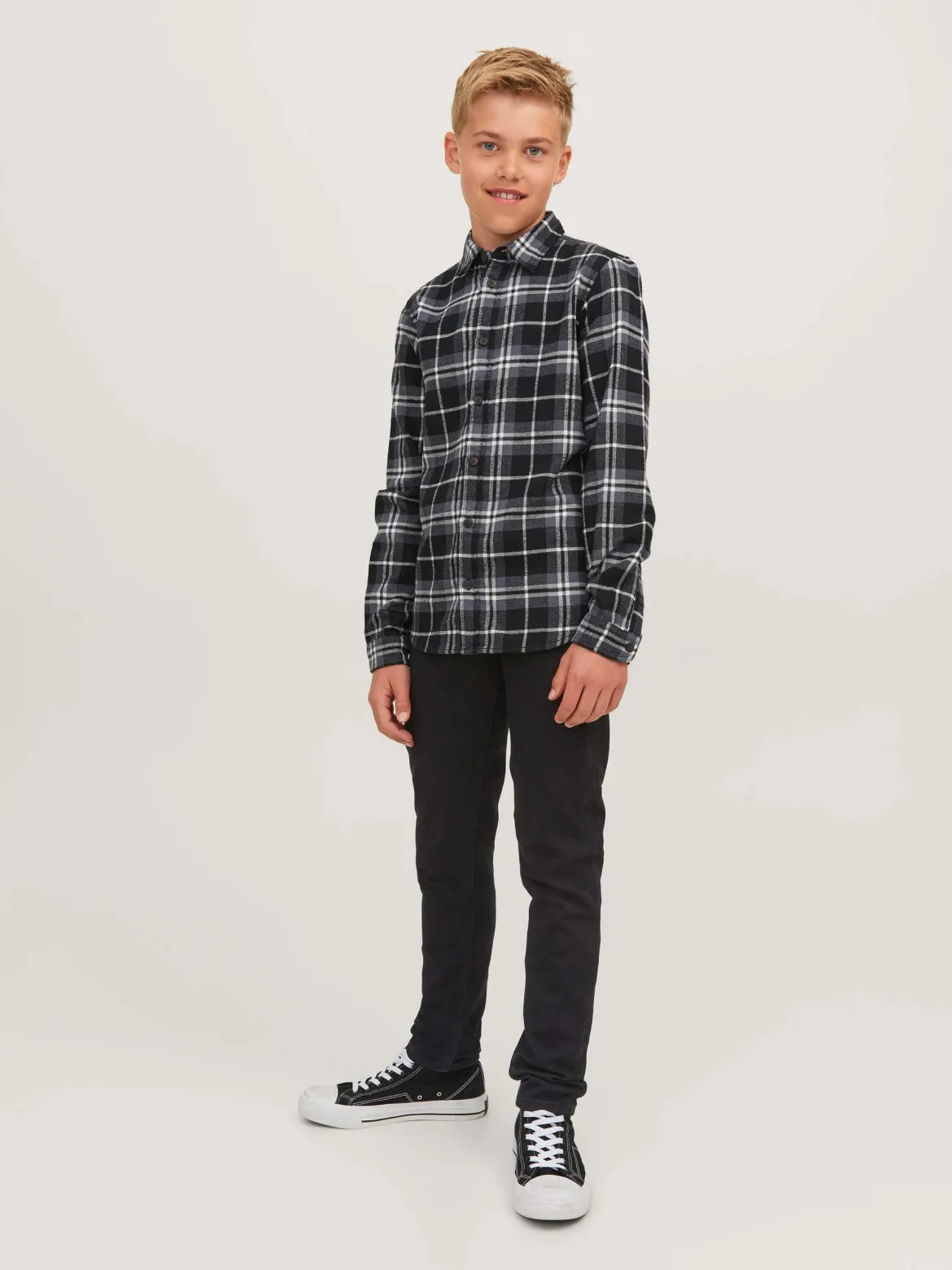 JACK&JONES JUNIOR Farkut, JJIGLENN JJORIGINAL MF072 Musta