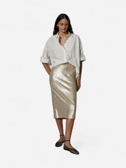 JcSophie naisten hame, GIANNI SKIRT Kullankeltainen