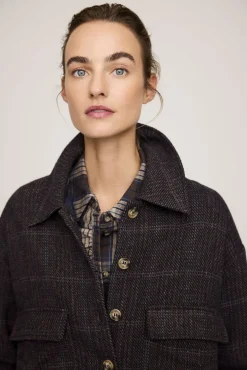 JcSophie naisten paitapusero Parole Blouse, ruskea kuosillinen