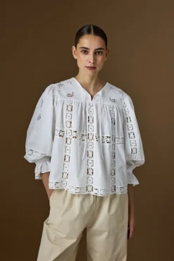 JcSophie naisten pusero Lev Blouse, valkoinen