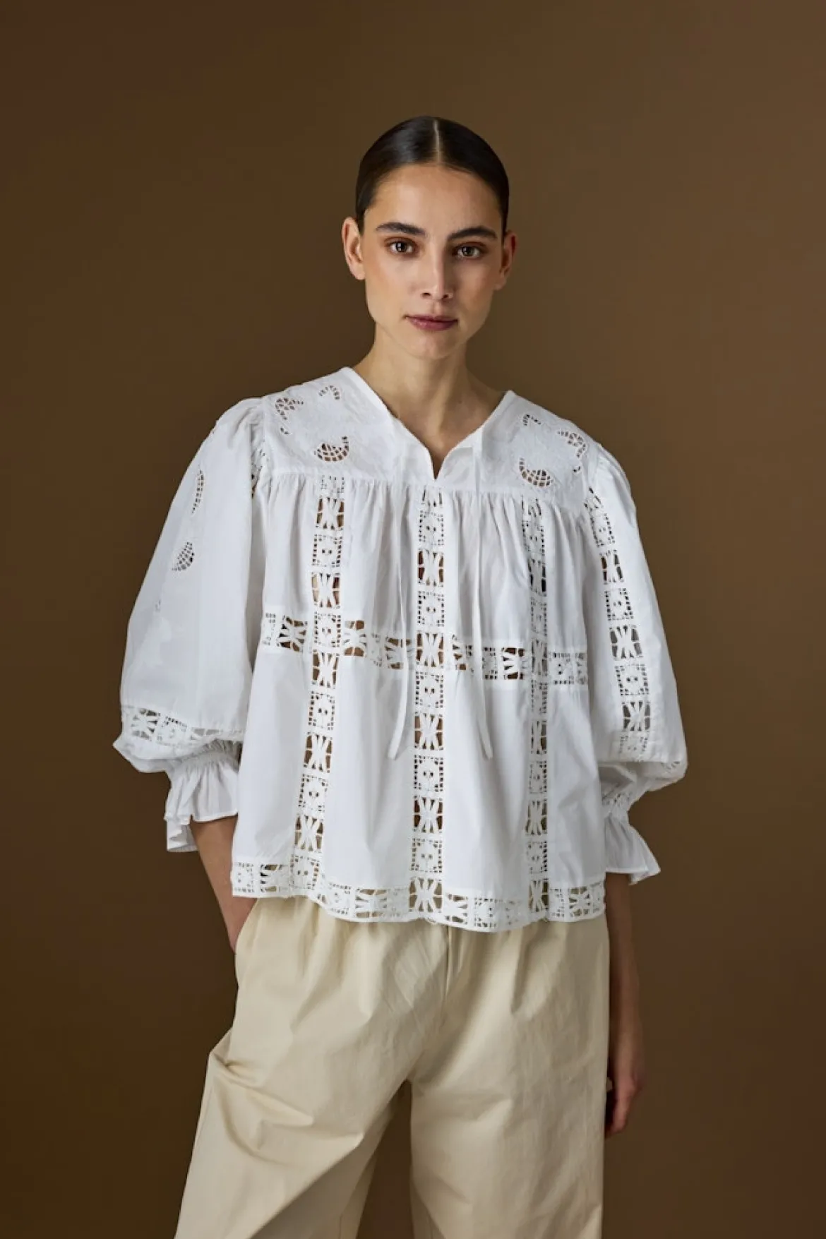 JcSophie naisten pusero Lev Blouse, valkoinen