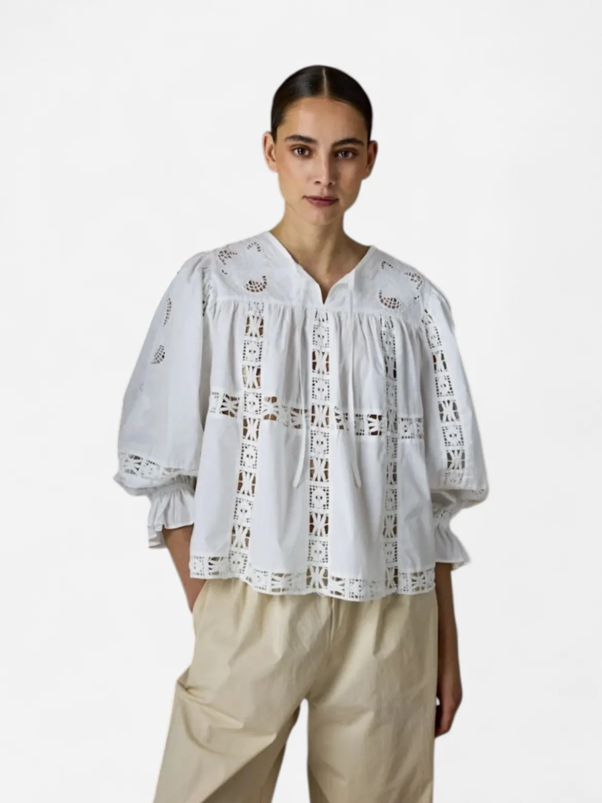 JcSophie naisten pusero Lev Blouse, valkoinen