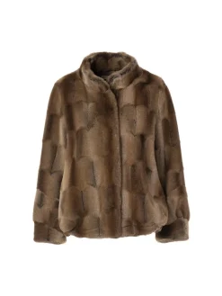 JcSophie naisten tekoturkistakki, JENNIFER JACKET FUR Tummanruskea