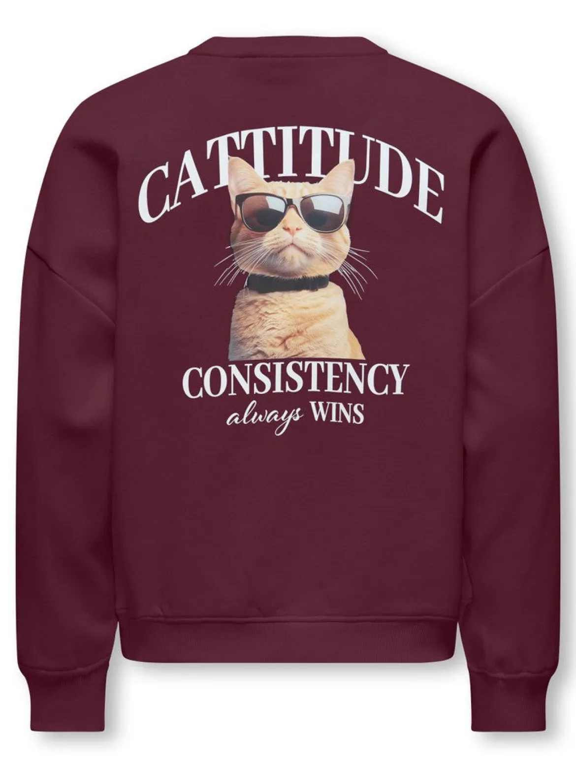 Kids Only lasten collegepaita Kogbila Print O-Neck Sweat Noos, viininpunainen