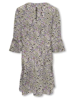 Kids Only lasten mekko, KOGGLOW LIFE ALBERTE 3/4 DRESS AOP Valkopohjainen Kuosi