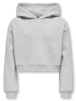 Kids Only lasten svetari, KOGSWEAT LIFE LS HOODIE SHORT Keskiharmaa