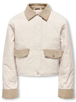 Kids Only lasten välikausitakki Kogrosalina Quilted Mix Jacket, luonnonvalkoinen