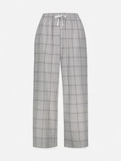 Klement naisten pyjamahousut Kia ruutuhousu, beige ruutu