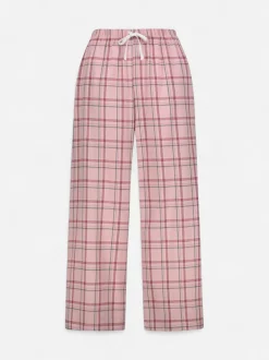 Klement naisten pyjamahousut Kia ruutuhousu, vaaleanpunainen