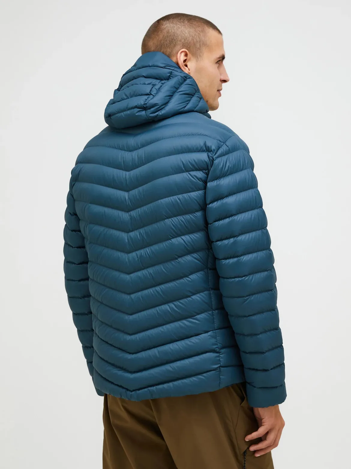 K M FROST DOWN HOOD JACKET PETROOLINSININEN