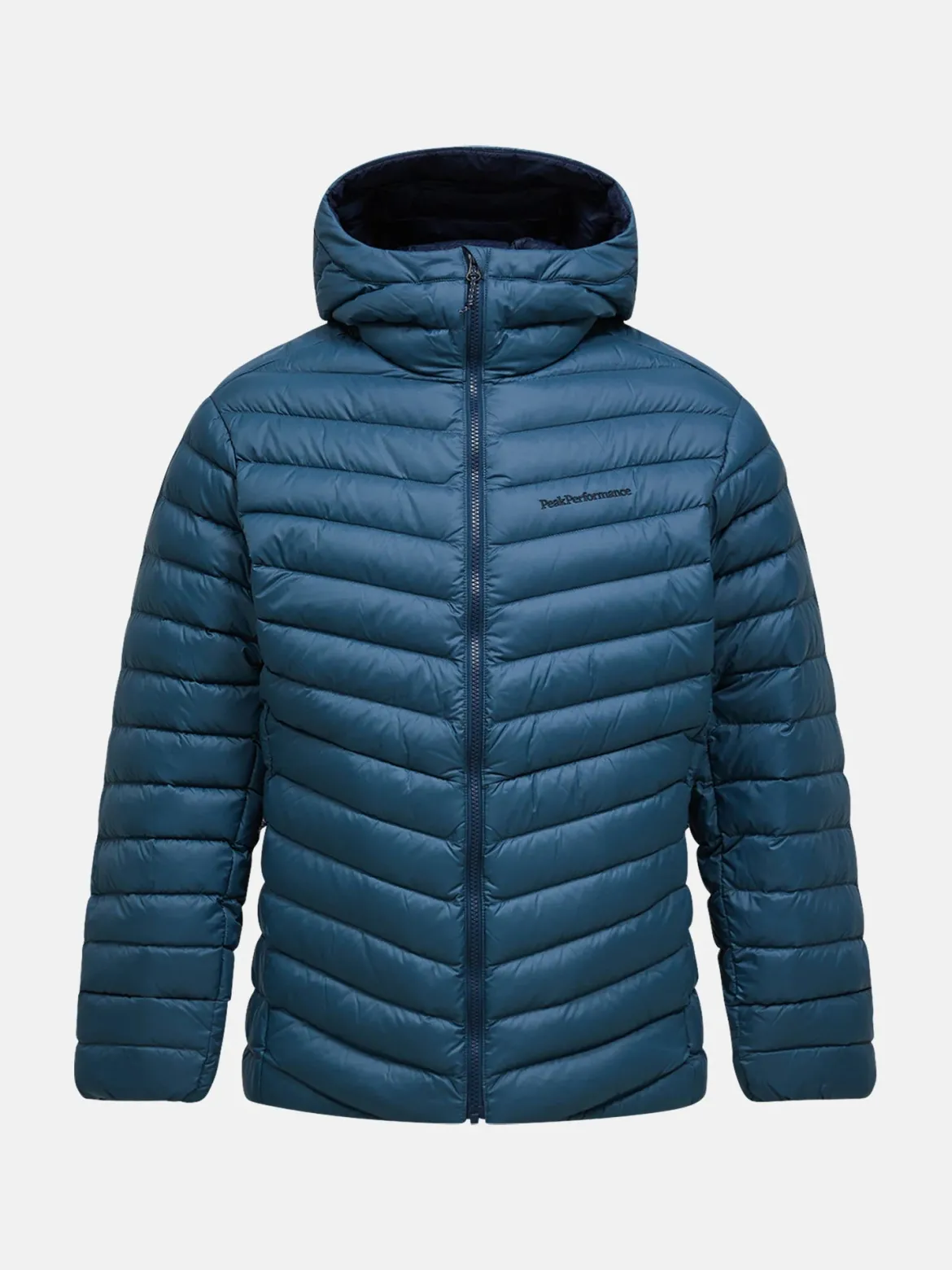 K M FROST DOWN HOOD JACKET PETROOLINSININEN