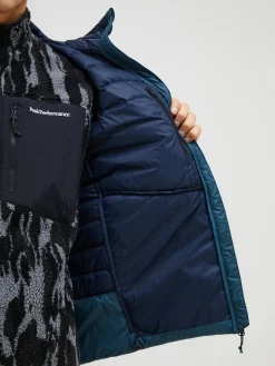 K M FROST DOWN HOOD JACKET PETROOLINSININEN