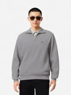 Lacoste miesten collegepaita High Neck Zipped Sweatshirt, harmaa