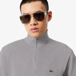 Lacoste miesten collegepaita High Neck Zipped Sweatshirt, harmaa