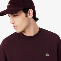 Lacoste miesten collegepaita Classic Fit Cotton Fleece Sweatshirt, tumma luumunpunainen