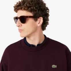 Lacoste miesten collegepaita Cotton Fleece Sweatshirt, viininpunainen