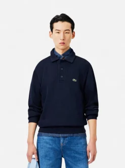 Lacoste miesten collegepaita Classic Fit Polo Collar Ribbed Sweater, tummansininen