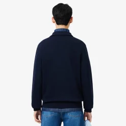 Lacoste miesten collegepaita Classic Fit Polo Collar Ribbed Sweater, tummansininen