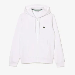 Lacoste Miesten Huppari, LACOSTE REGULAR FIT BRUSHED ZIPPERED Valkoinen
