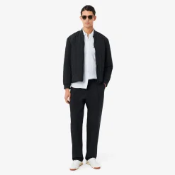 Lacoste miesten kauluspaita Reg Fit Striped Linen Shirt, raidallinen sininen