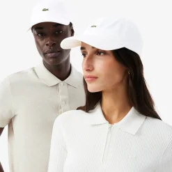 Lacoste miesten lippis Cotton Twill Cap With Croc, valkoinen