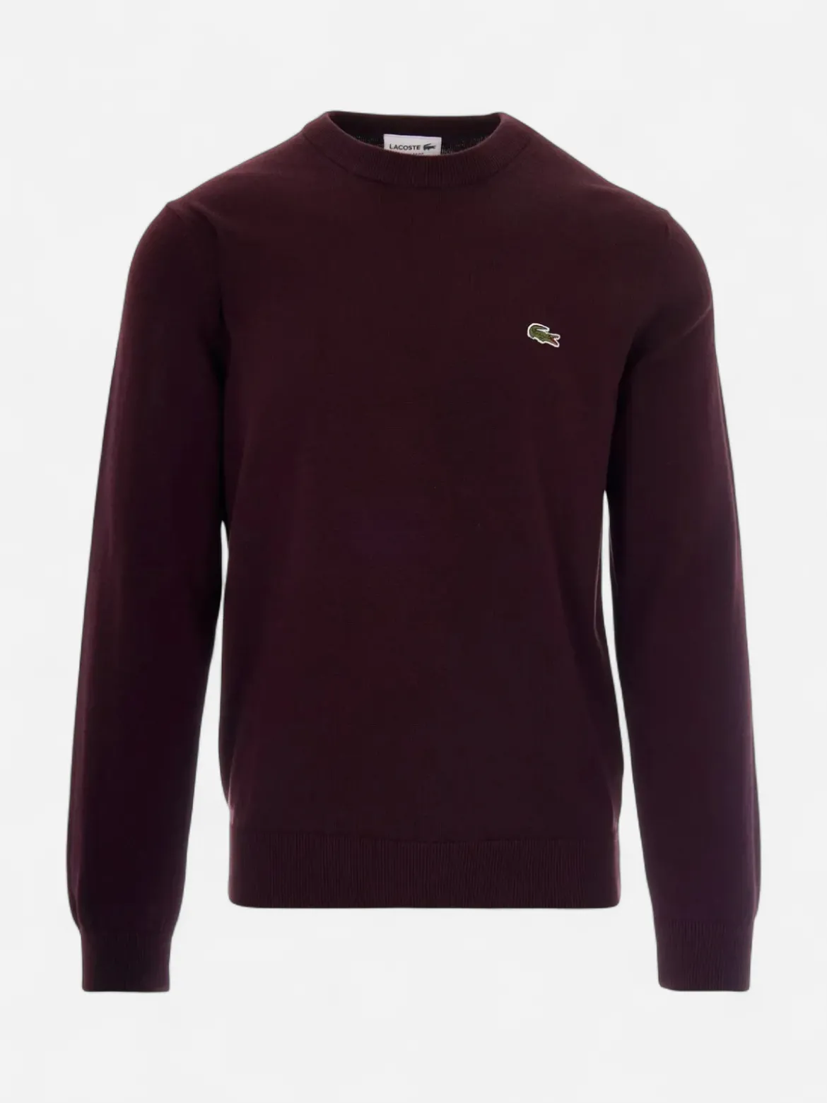 Lacoste miesten neulepusero Regular Fit Crewneck Cotton Knit Sweater, tumma luumunpunainen