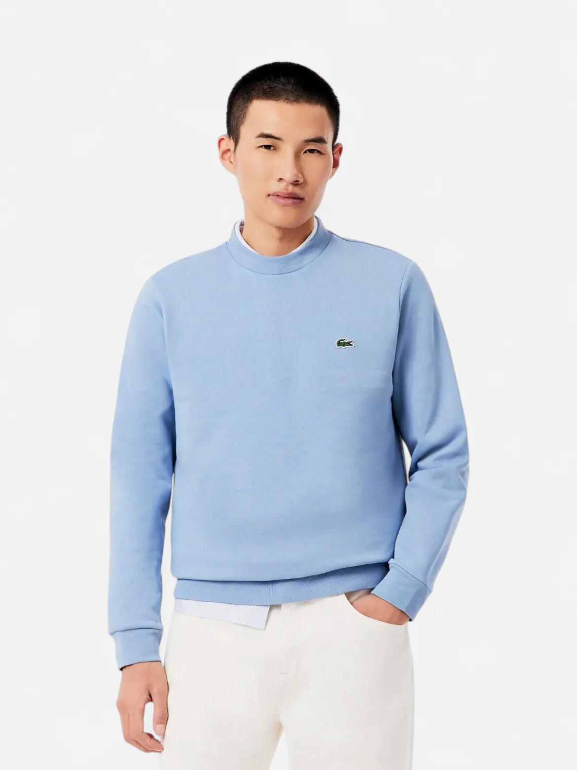 Lacoste miesten neulepusero Brushed Cotton Fleex Jogger Sweatshirt, vaaleansininen