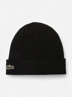 Lacoste miesten pipo Rib Knit Brushed Wool Beanie, musta
