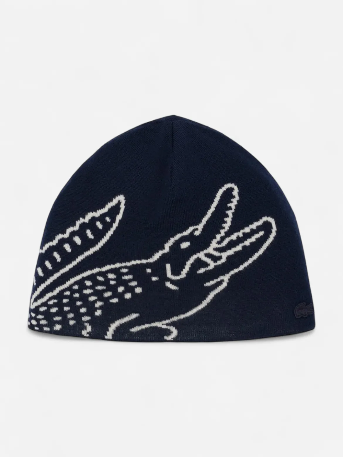 Lacoste miesten pipo Wool Jacquard Crocodile Beanie, tummansininen