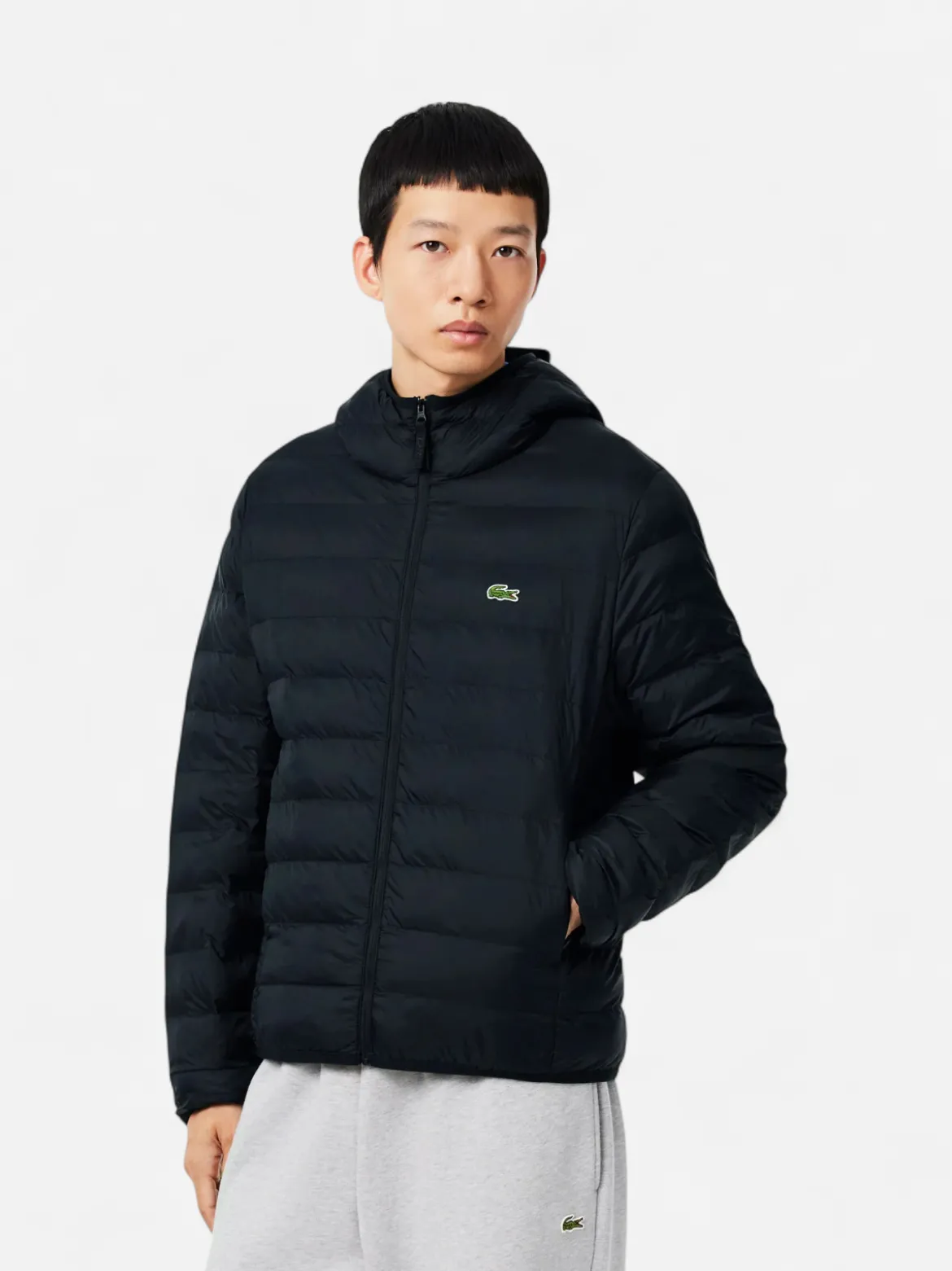 Lacoste miesten takki Lightweight Water Repellent Ripstop, musta