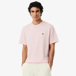 Lacoste miesten t-paita Mid Weight Cotton Jersey T-shirt, vaaleanpunainen