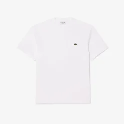 Lacoste Miesten T-Paita, MID WEIGHT COTTON JERSEY T-SHIRT NOS Valkoinen