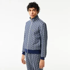 Lacoste Miesten Verryttelytakki, PARIS JACQUARD MONOGRAM ZIPPED Sininen Kuosi