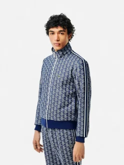 Lacoste Miesten Verryttelytakki, PARIS JACQUARD MONOGRAM ZIPPED Sininen Kuosi
