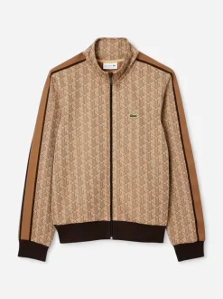 Lacoste Miesten Verryttelytakki, PARIS JACQUARD MONOGRAM ZIPPED Beige