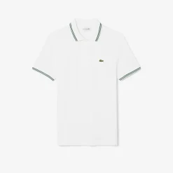 lacosten miesten pikeepaita, RIBBED COLLAR SHIRT Valkoinen