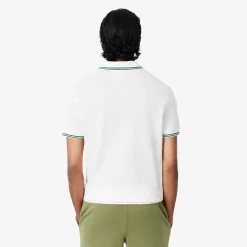lacosten miesten pikeepaita, RIBBED COLLAR SHIRT Valkoinen