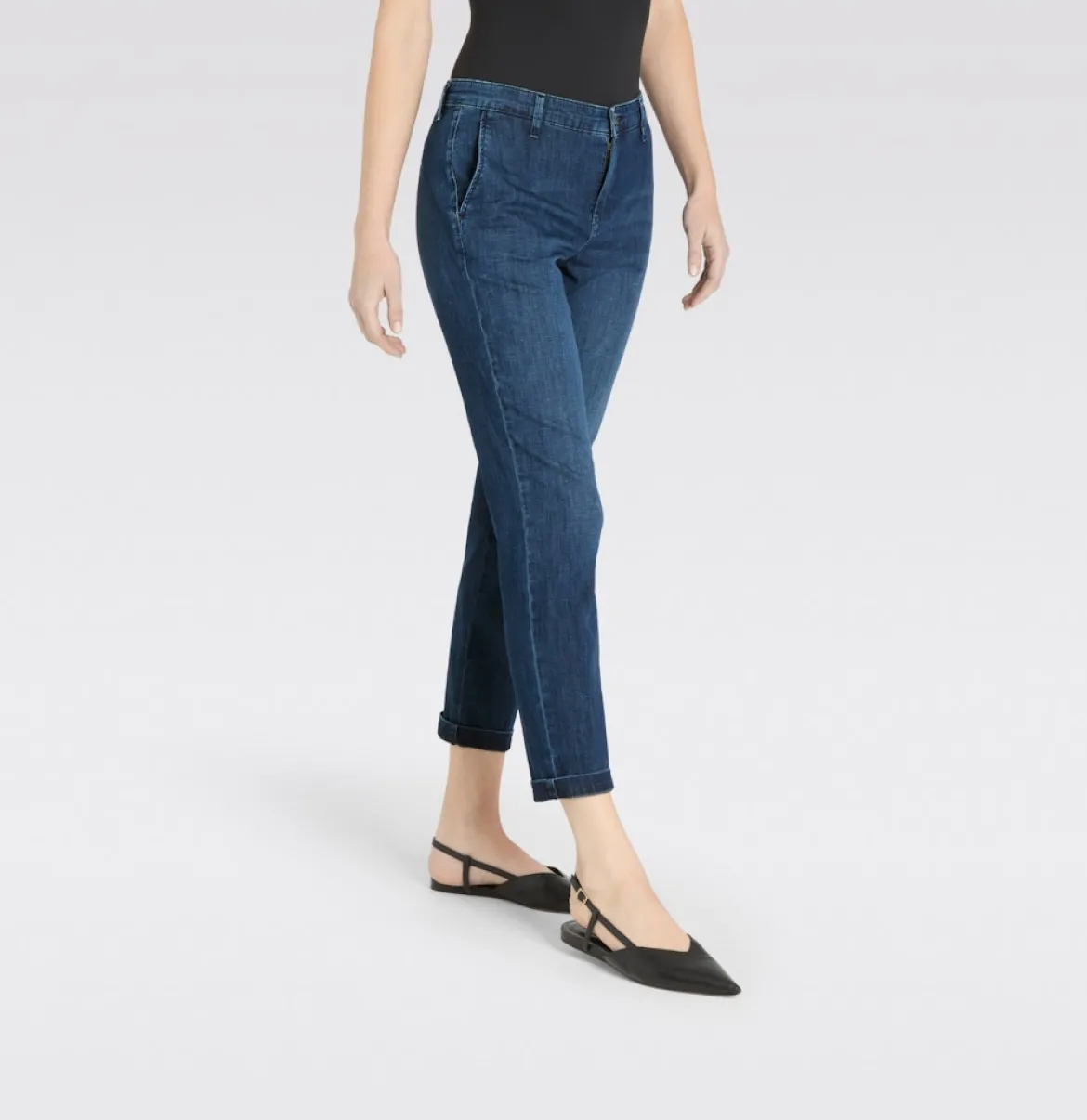 Mac naisten farkut Chino Turn Up, sininen indigo