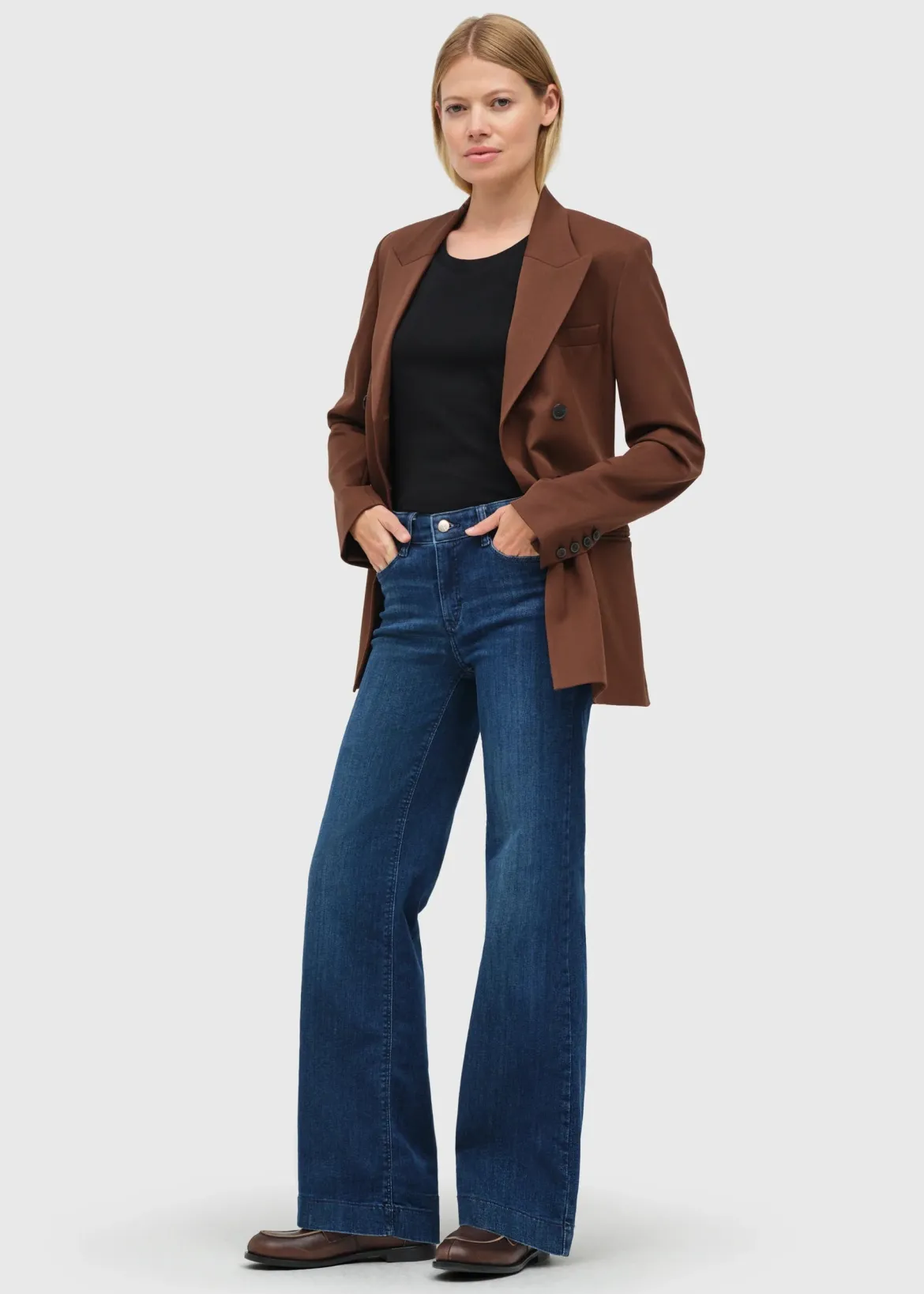 Mac Naisten Farkut Dream Wide Sininen, Indigo