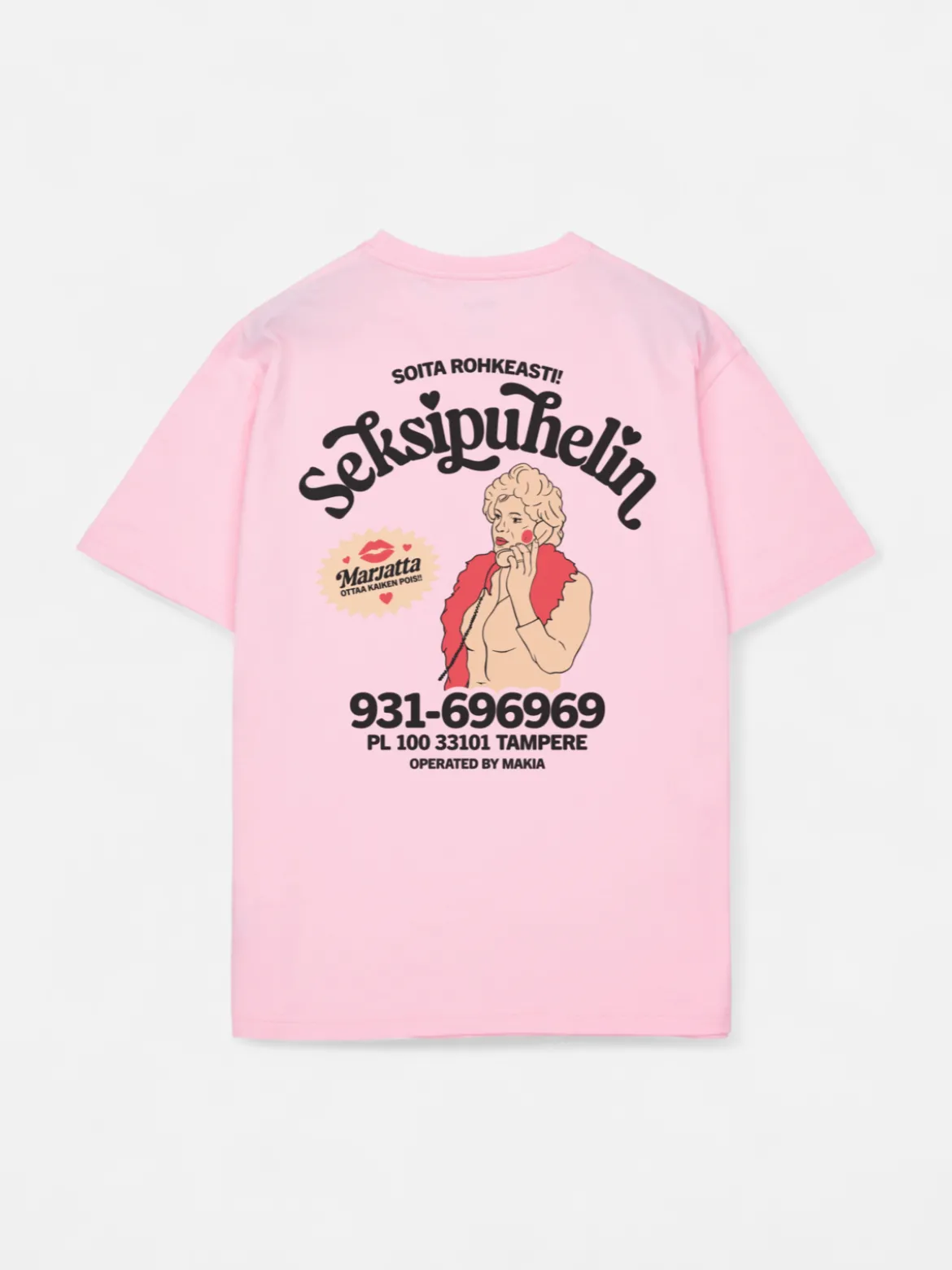 Makia Kummeli Seksipuhelin T-shirt, vaaleanpunainen