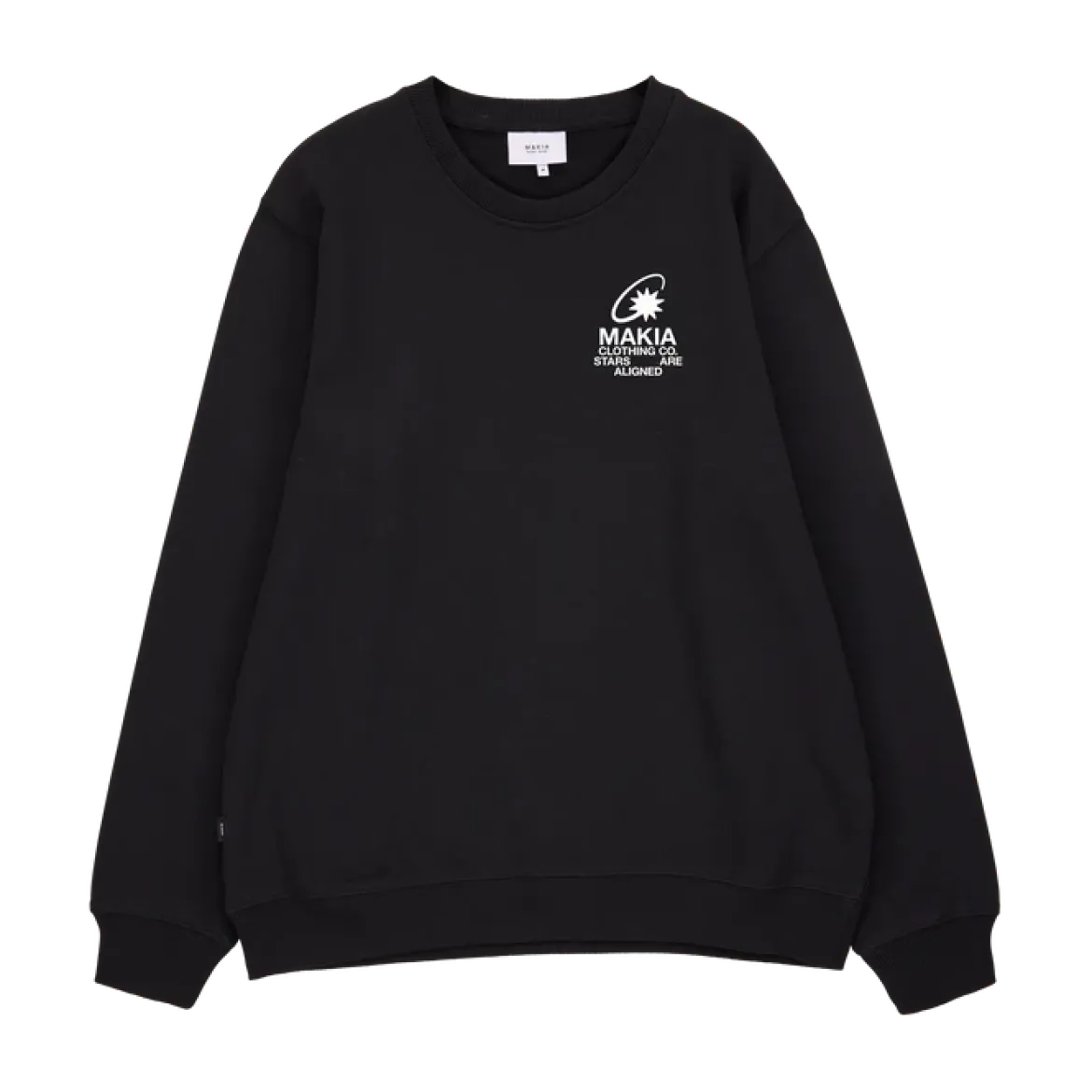 Makia miesten collegepaita K Cosmic Sweatshirt, musta