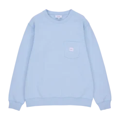 Makia miesten collegepaita Square Pocket Sweatshirt, vaaleansininen