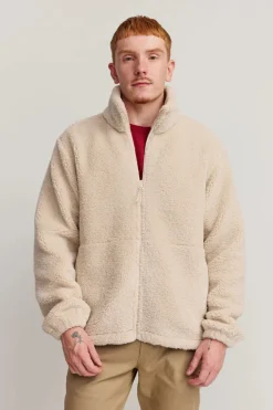 Makia miesten fleece, Lodge Zip Fleece Luonnonvalkoinen