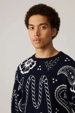 Makia miesten neulepusero Beam Knit, tummansininen