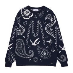 Makia miesten neulepusero Beam Knit, tummansininen