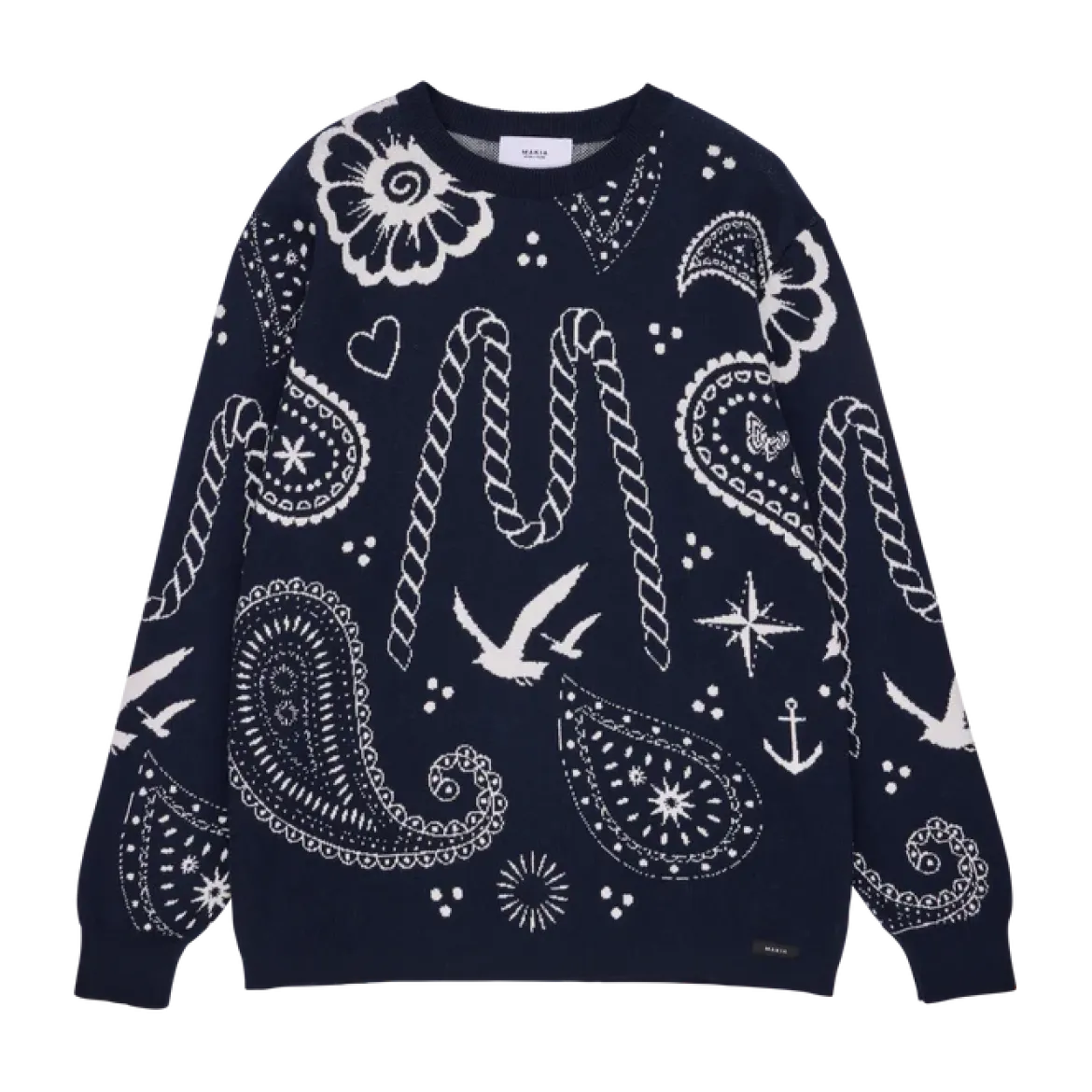 Makia miesten neulepusero Beam Knit, tummansininen