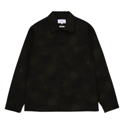 Makia miesten paitatakki Fleurine Overshirt, musta kuosillinen